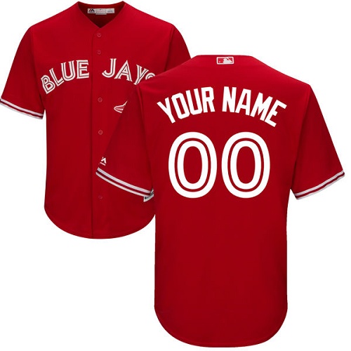 Men's Majestic Toronto Blue Jays Customized Replica Scarlet Alternate Cool Base MLB Jersey