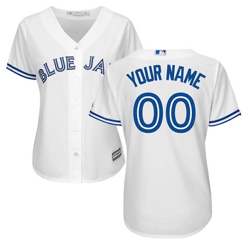 Women's Majestic Toronto Blue Jays Customized Replica White Home MLB Jersey