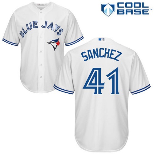 Men's Majestic Toronto Blue Jays #41 Aaron Sanchez Replica White Home MLB Jersey