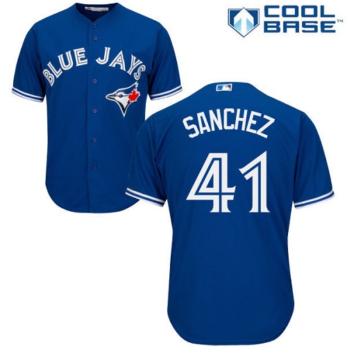 Youth Majestic Toronto Blue Jays #41 Aaron Sanchez Authentic Blue Alternate MLB Jersey