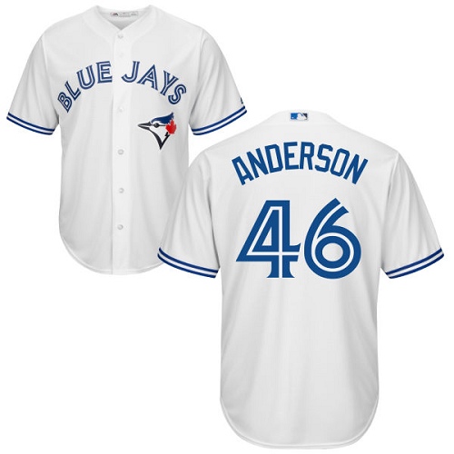 Men's Majestic Toronto Blue Jays #46 Brett Anderson Replica White Home MLB Jersey