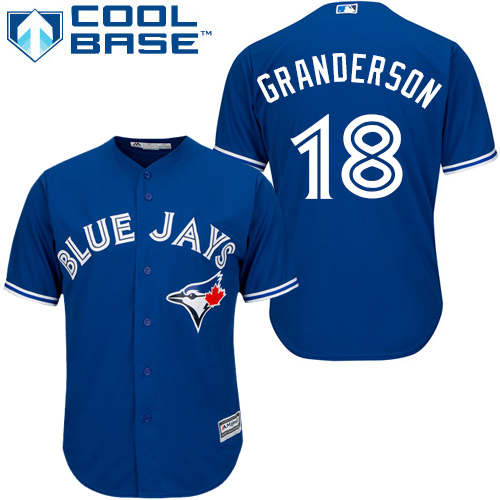 Men's Majestic Toronto Blue Jays #18 Curtis Granderson Replica Blue Alternate MLB Jersey