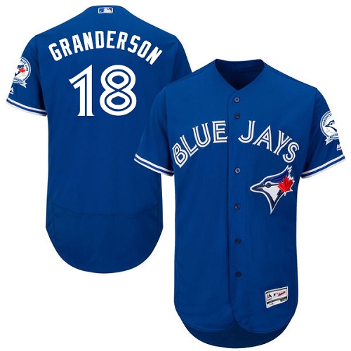 Men's Majestic Toronto Blue Jays #18 Curtis Granderson Royal Blue Alternate Flex Base Authentic Collection MLB Jersey