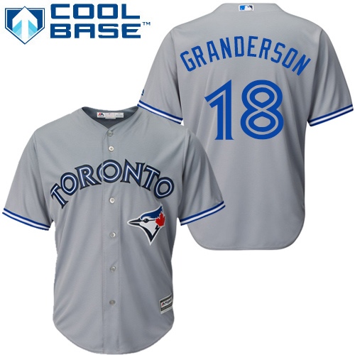 Youth Majestic Toronto Blue Jays #18 Curtis Granderson Authentic Grey Road MLB Jersey