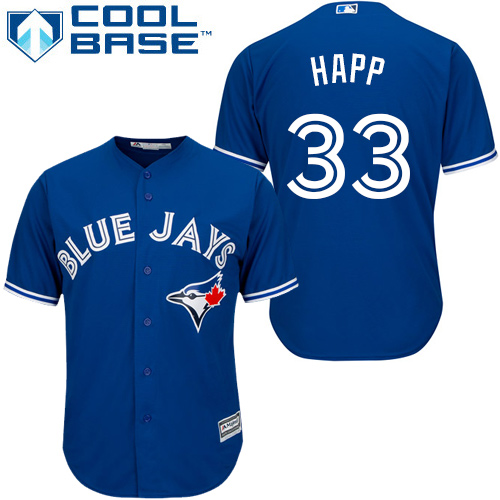 Men's Majestic Toronto Blue Jays #33 J.A. Happ Replica Blue Alternate MLB Jersey