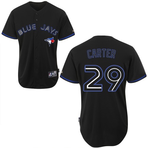 Men's Majestic Toronto Blue Jays #29 Joe Carter Authentic Black Fashion MLB Jersey