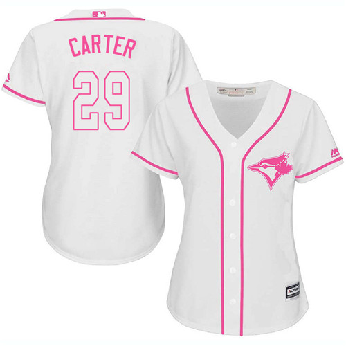 Women's Majestic Toronto Blue Jays #29 Joe Carter Authentic White Fashion Cool Base MLB Jersey