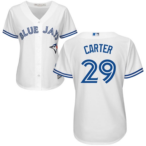 Women's Majestic Toronto Blue Jays #29 Joe Carter Authentic White Home MLB Jersey