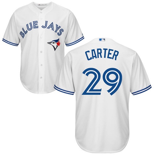 Youth Majestic Toronto Blue Jays #29 Joe Carter Replica White Home MLB Jersey