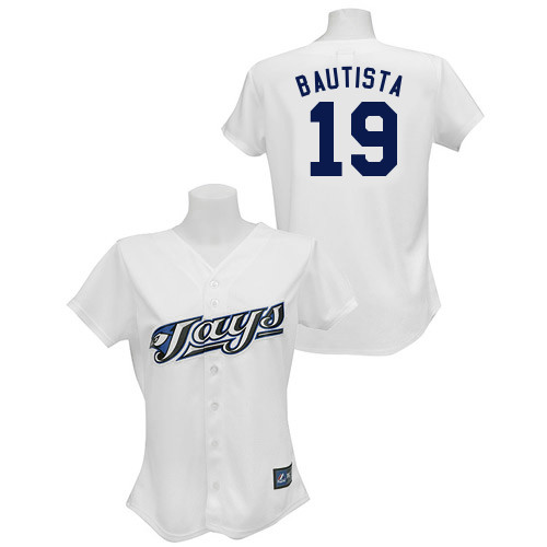 Women's Majestic Toronto Blue Jays #19 Jose Bautista Authentic White MLB Jersey