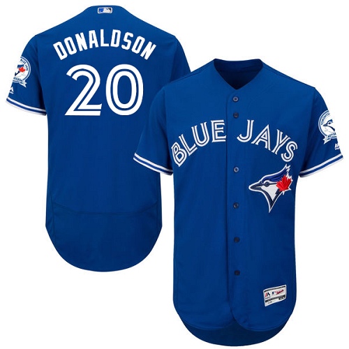 Men's Majestic Toronto Blue Jays #20 Josh Donaldson Blue Alternate Flex Base Authentic Collection MLB Jersey