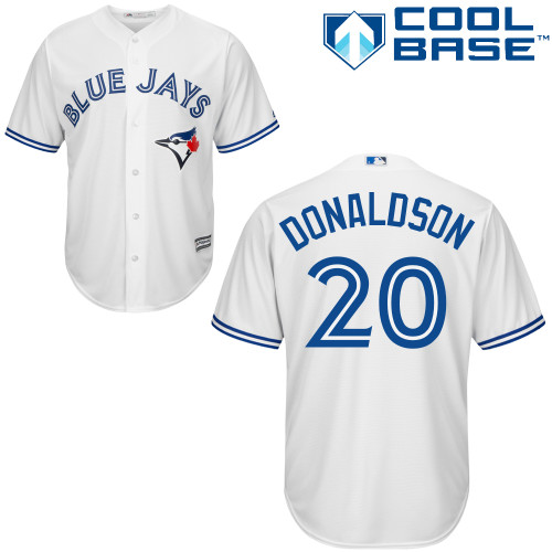 Women's Majestic Toronto Blue Jays #20 Josh Donaldson Replica White MLB Jersey