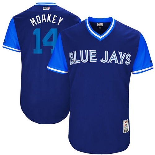 Men's Majestic Toronto Blue Jays #14 Justin Smoak 