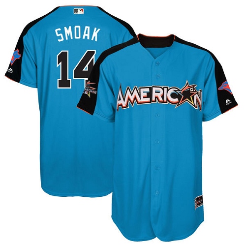 Youth Majestic Toronto Blue Jays #14 Justin Smoak Authentic Blue American League 2017 MLB All-Star MLB Jersey