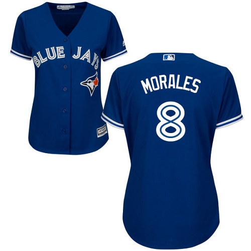 Women's Majestic Toronto Blue Jays #8 Kendrys Morales Replica Blue Alternate MLB Jersey