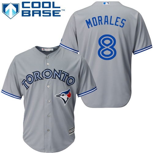 Youth Majestic Toronto Blue Jays #8 Kendrys Morales Authentic Grey Road MLB Jersey