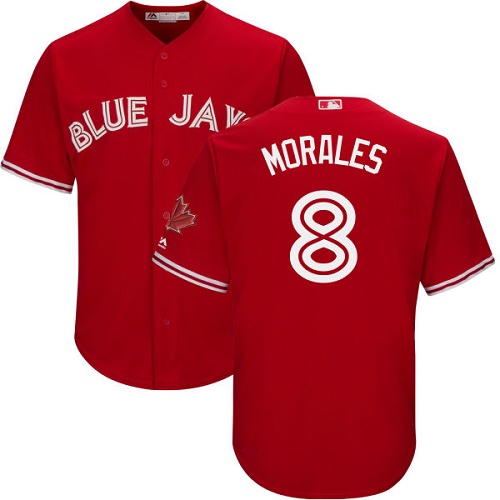Youth Majestic Toronto Blue Jays #8 Kendrys Morales Authentic Scarlet Alternate MLB Jersey