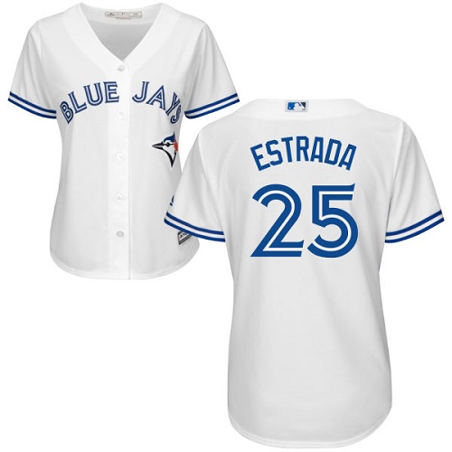 Women's Majestic Toronto Blue Jays #25 Marco Estrada Replica White Home MLB Jersey
