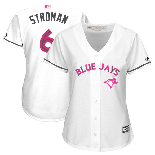 Women's Majestic Toronto Blue Jays #6 Marcus Stroman Authentic White Mother's Day Cool Base MLB Jersey