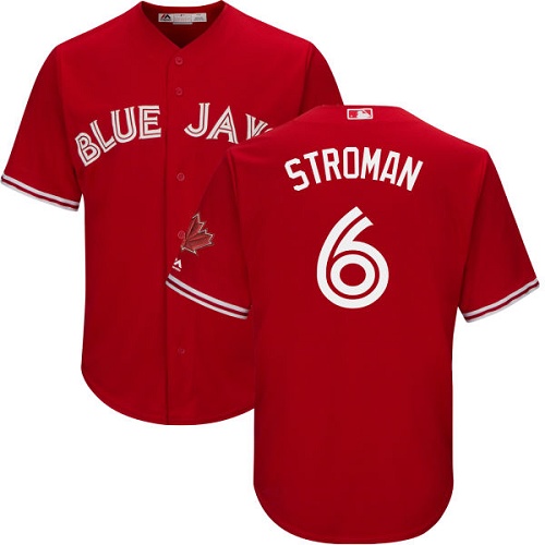 Youth Majestic Toronto Blue Jays #6 Marcus Stroman Replica Scarlet Alternate MLB Jersey