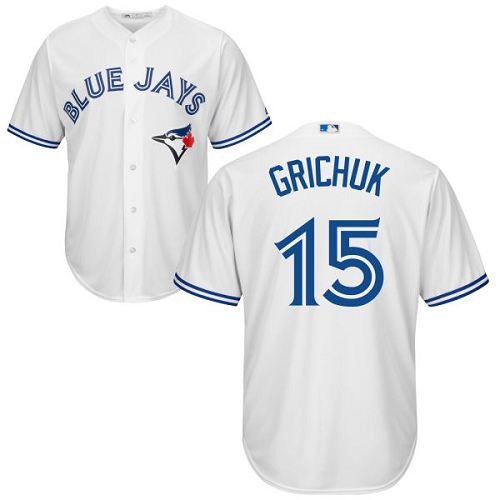 Men's Majestic Toronto Blue Jays #15 Randal Grichuk Replica White Home MLB Jersey