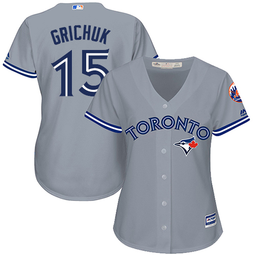 Women's Majestic Toronto Blue Jays #15 Randal Grichuk Authentic Grey Road MLB Jersey