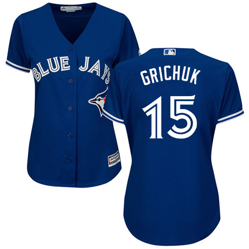 Women's Majestic Toronto Blue Jays #15 Randal Grichuk Replica Blue Alternate MLB Jersey