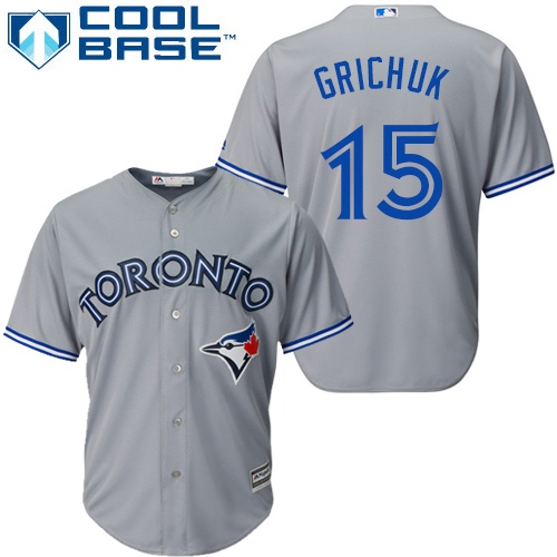Youth Majestic Toronto Blue Jays #15 Randal Grichuk Authentic Grey Road MLB Jersey