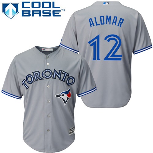 Youth Majestic Toronto Blue Jays #12 Roberto Alomar Authentic Grey Road MLB Jersey