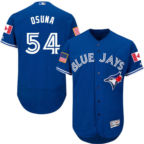 Men's Majestic Toronto Blue Jays #54 Roberto Osuna Authentic Royal Blue Fashion Stars & Stripes Flex Base MLB Jersey