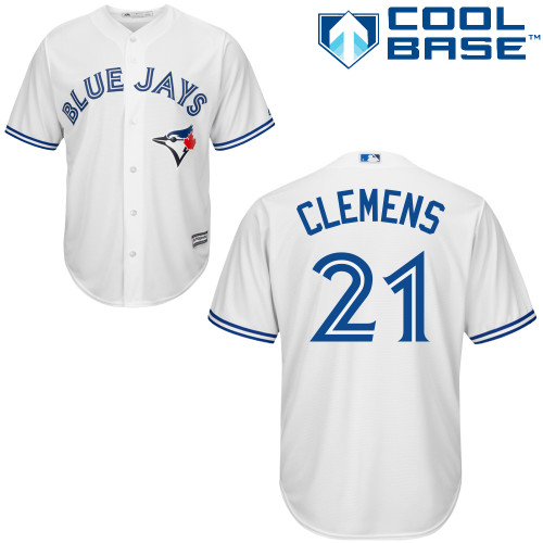 Men's Majestic Toronto Blue Jays #21 Roger Clemens Replica White Home MLB Jersey