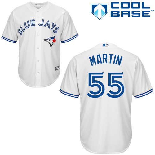 Men's Majestic Toronto Blue Jays #55 Russell Martin Replica White Home MLB Jersey