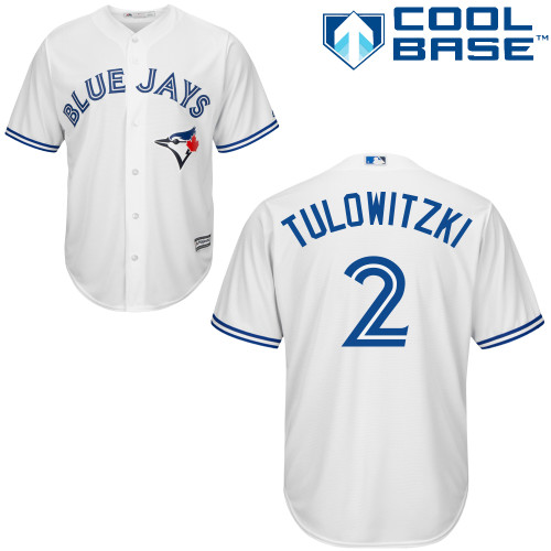 Youth Majestic Toronto Blue Jays #2 Troy Tulowitzki Replica White Home MLB Jersey