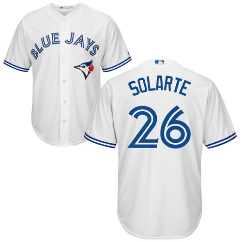 Youth Majestic Toronto Blue Jays #26 Yangervis Solarte Replica White Home MLB Jersey